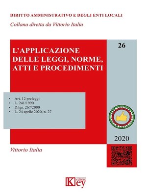 cover image of L'applicazione delle leggi, norme,Atti e procedimenti